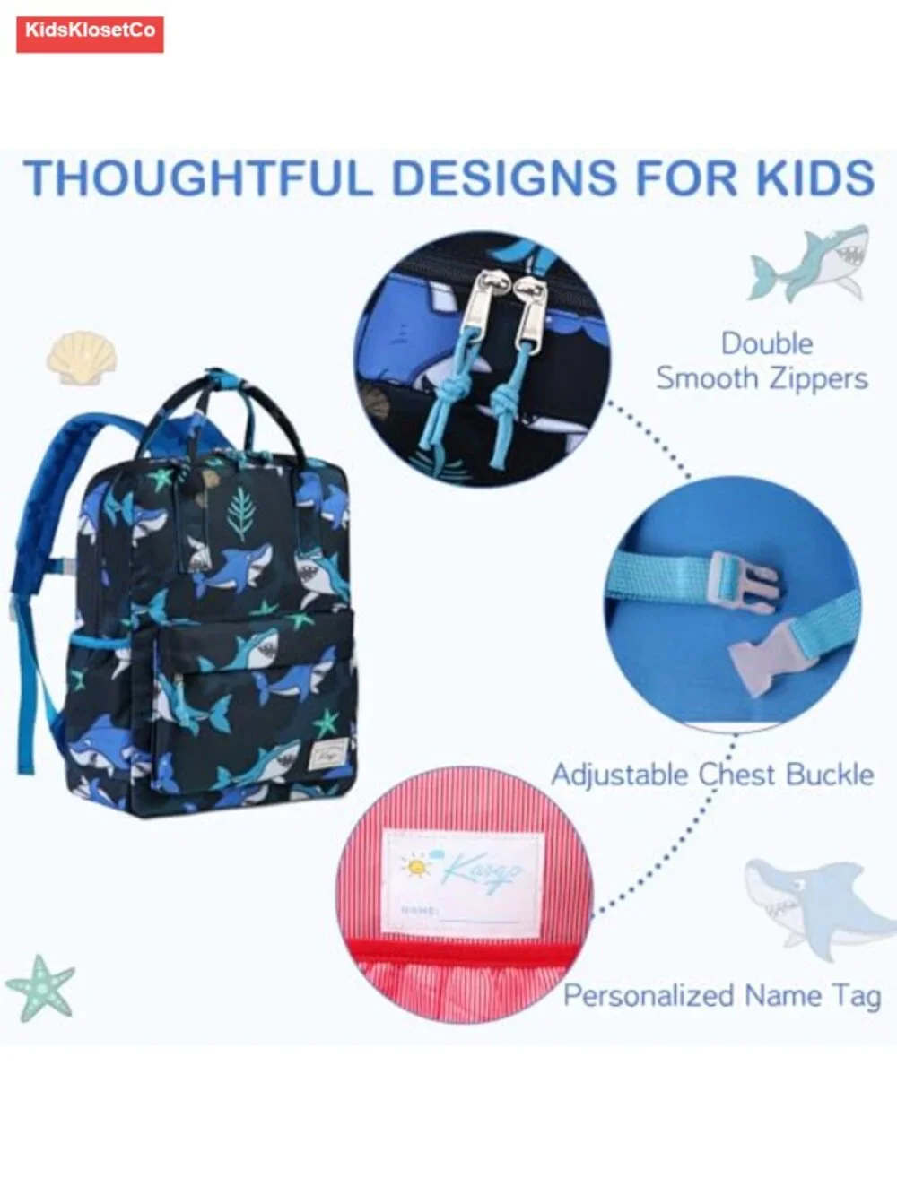 Kids Water-Resistant Backpack with Padded Straps and Large Capacity